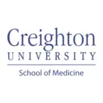 Creighton University School of Medicine logo — institutional wordmark in navy blue on white background