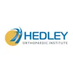 Hedley Orthopaedic Institute logo — circular gold and blue emblem with dynamic figure icon alongside bold wordmark on white background