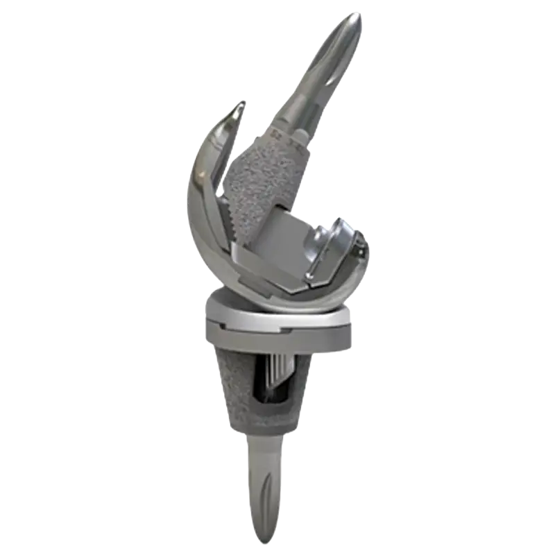 Knee replacement implant prosthesis used in MAKOplasty robotic total knee replacement surgery performed by Dr. Brandon Gough in Scottsdale Arizona